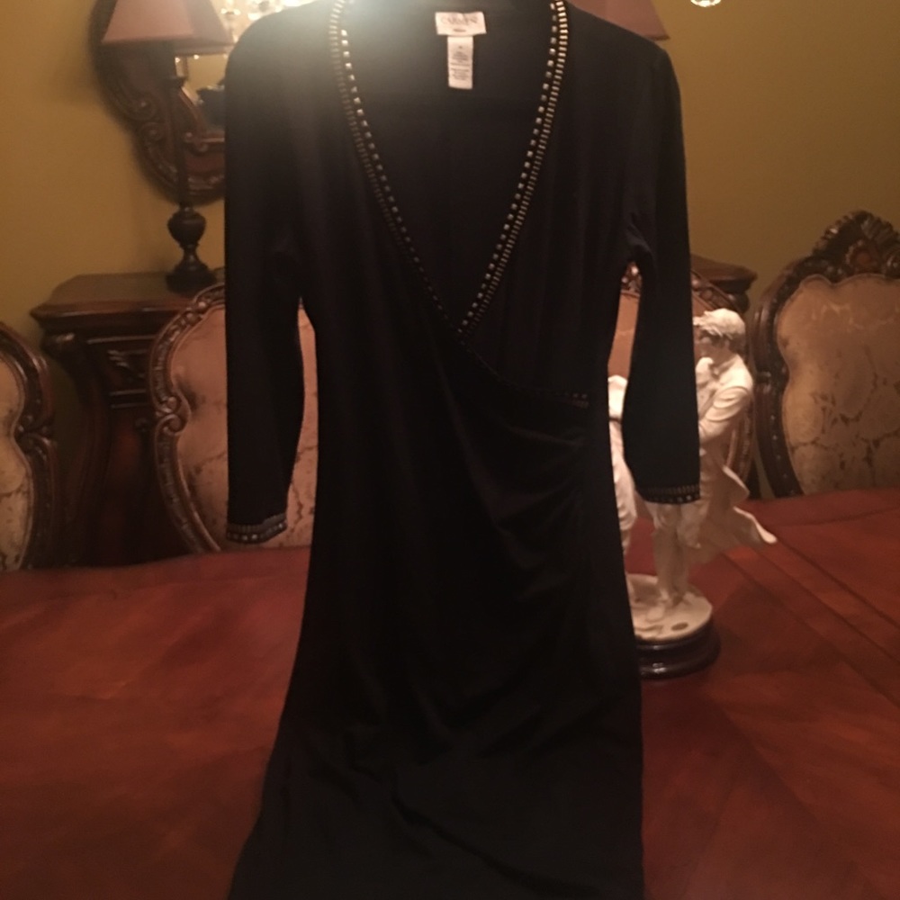 Black Dress long sleeve Medium holiday dress EUC